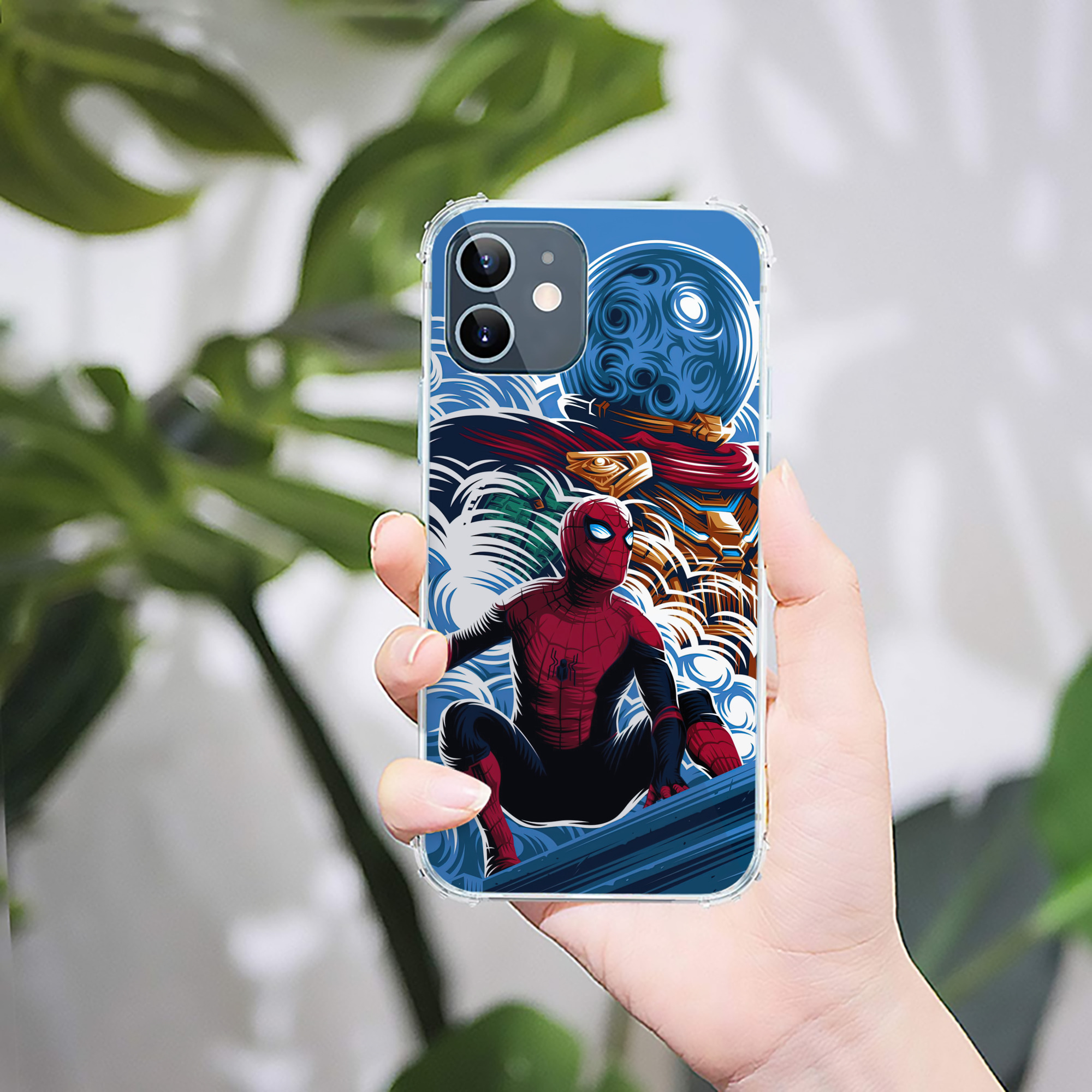 （画像用） Spider Man スパイダーマン 【iPhone 12シリーズ対応】透明スマホケース（クリアソフトケース）